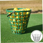Golf Basket Golf Ball Holder Dark Green Iron Storage Basket for Outdoor Training Compatible with Golf Balls and Clubs